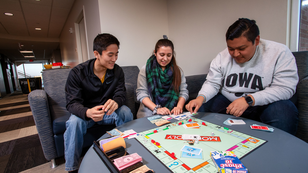Students at game night